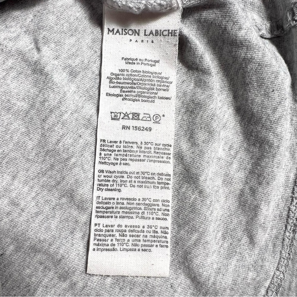 Maison Labiche French Touch Grey Short Sleeve Tee Size XXS - Picture 5 of 6